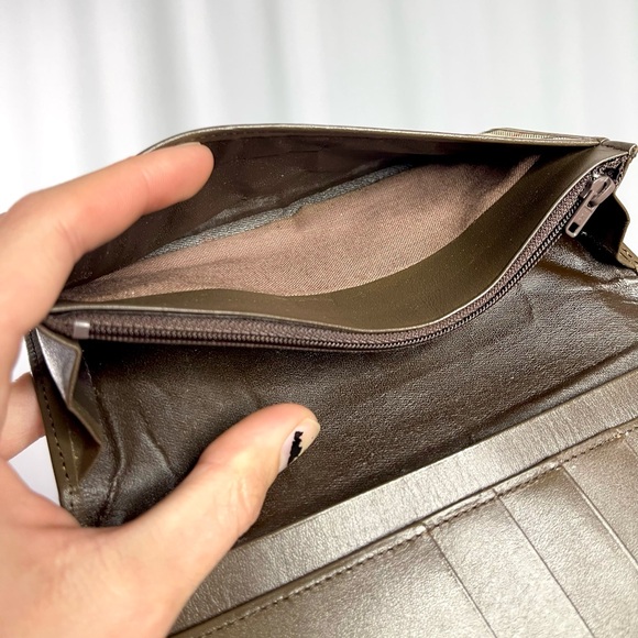 Burberry | vintage retro nova-check plaid canvas brown leather slim long wallet - Picture 6 of 11